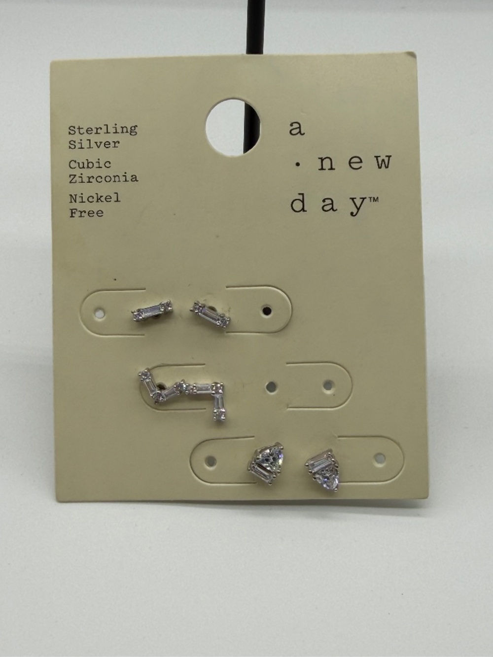 a new day set of 3 Pierced Crystal Earrings